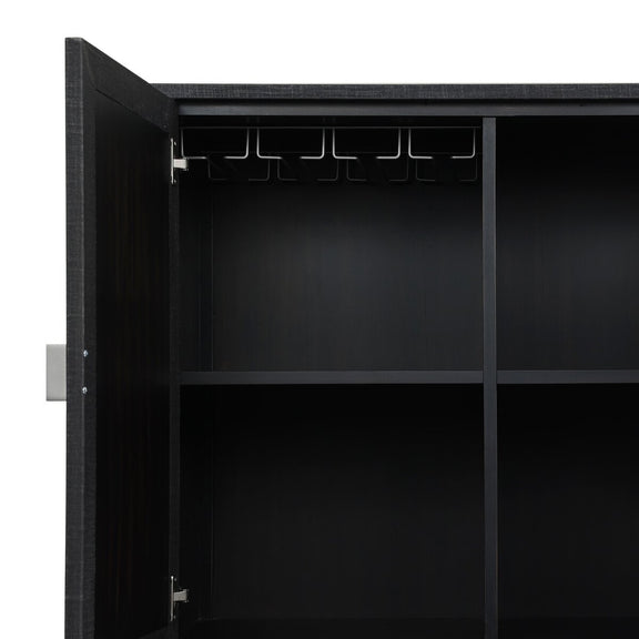 Cressida Bar Cabinet - Black Linen