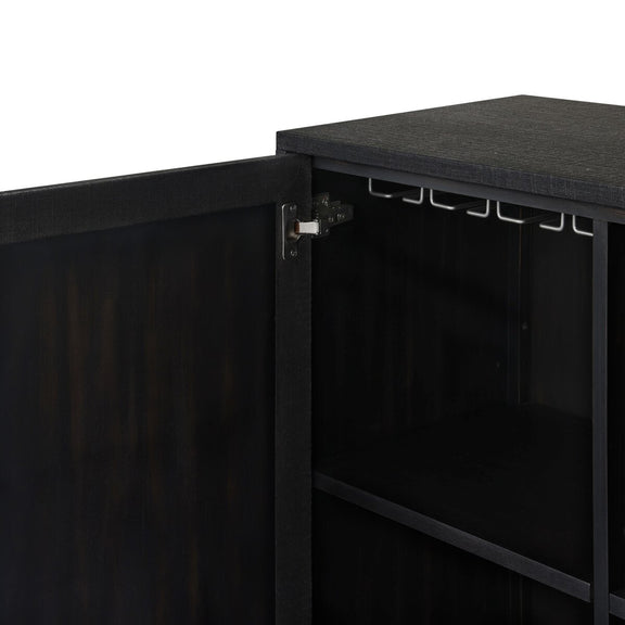 Cressida Bar Cabinet - Black Linen