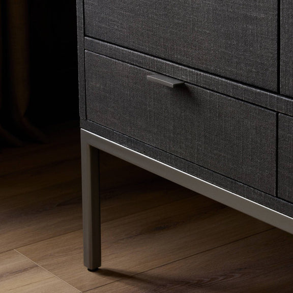 Cressida Bar Cabinet - Black Linen