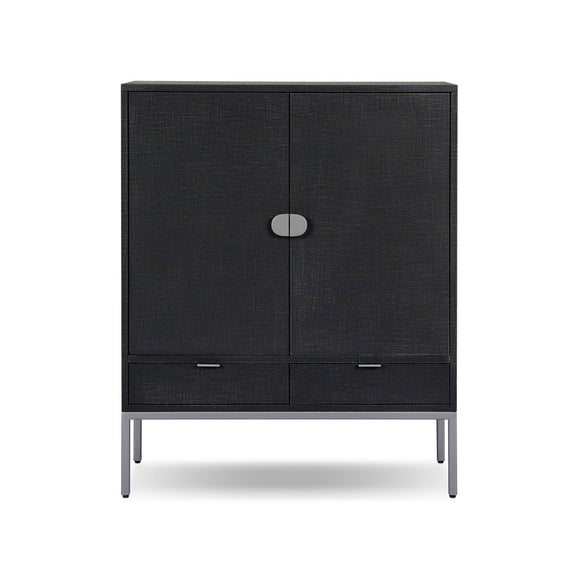 Cressida Bar Cabinet - Black Linen