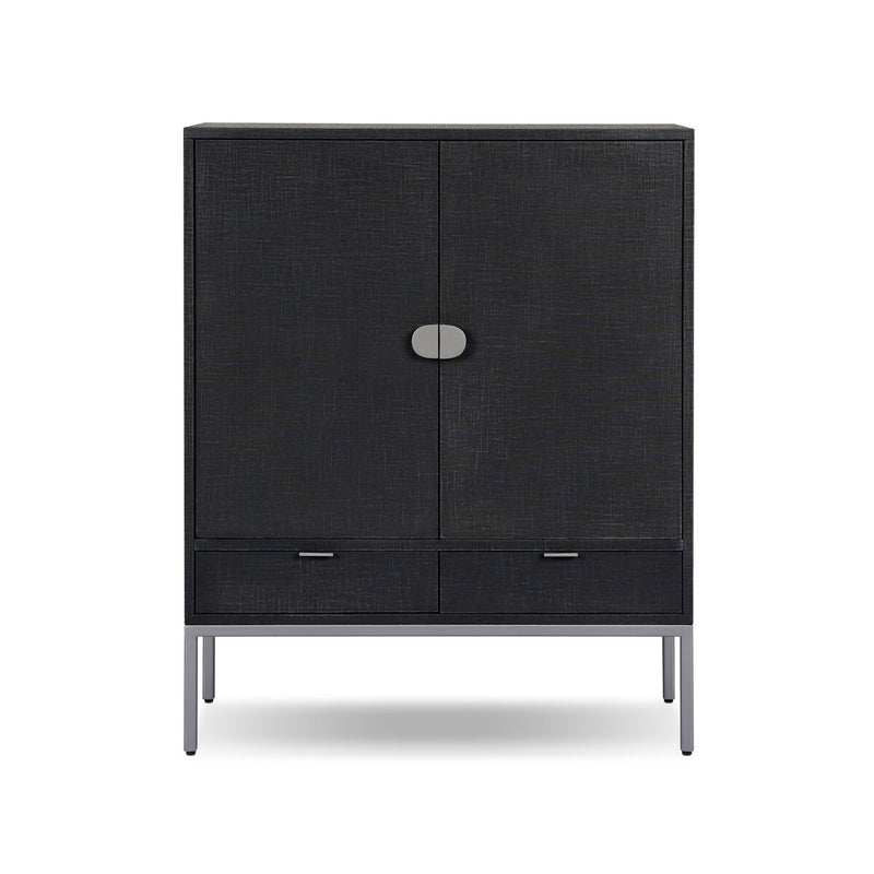 Cressida Bar Cabinet - Black Linen