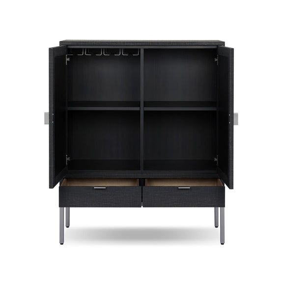 Cressida Bar Cabinet - Black Linen