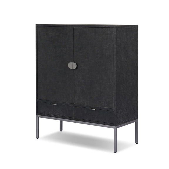 Cressida Bar Cabinet - Black Linen