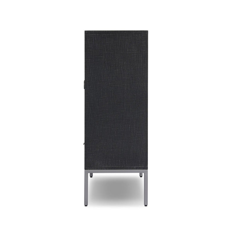 Cressida Bar Cabinet - Black Linen
