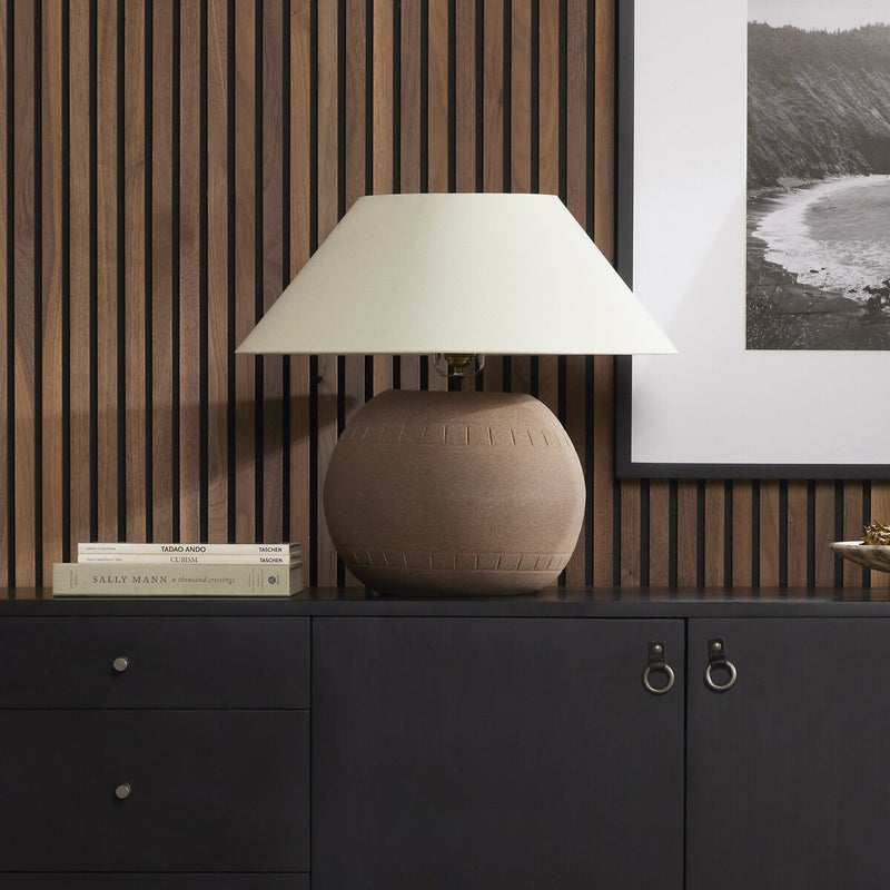 Honus Table Lamp - Dark Sand Porcelain Ceramic