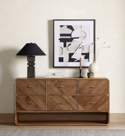 Caspian 6 Drawer Dresser - Natural Ash Veneer