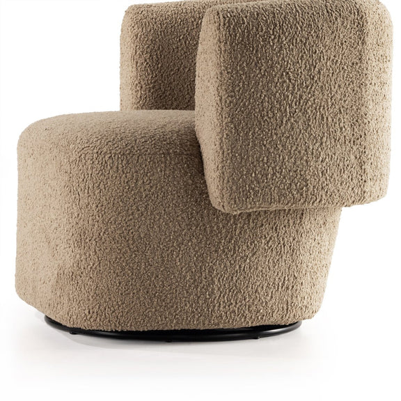 Tybalt Swivel Chair - Sheepskin Camel