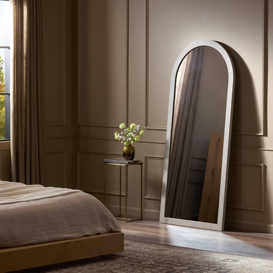 Cressida Floor Mirror - Ivory Painted Linen