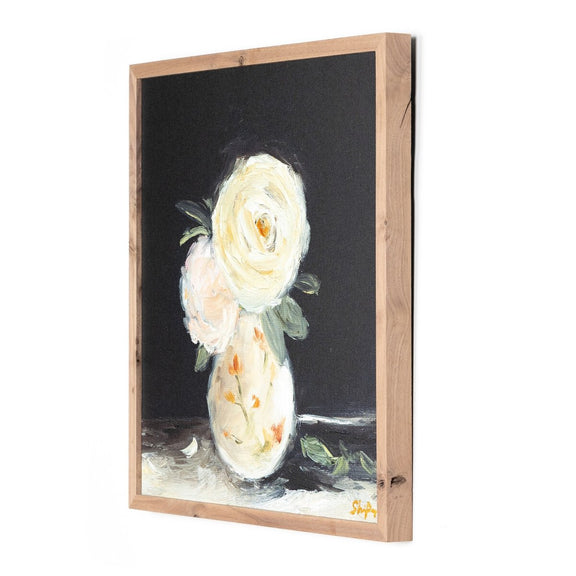 Flowers In Vase by Shaina Page - Rustic Walnut