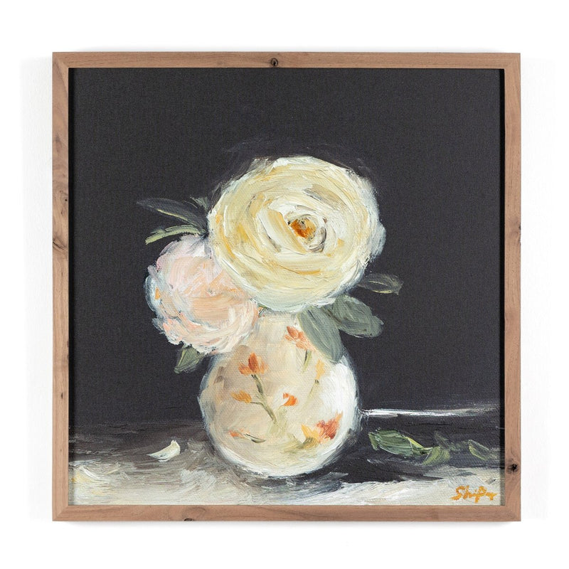 Flowers In Vase by Shaina Page - Rustic Walnut
