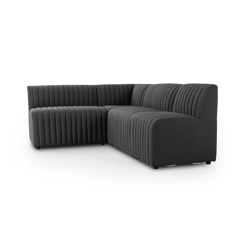 Augustine Dining Banquette, L-Shape - Fiqa Boucle Charcoal