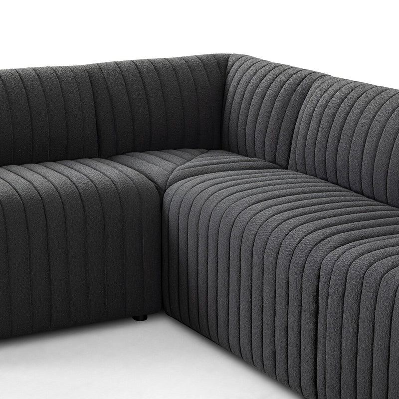 Augustine Dining Banquette, L-Shape - Fiqa Boucle Charcoal