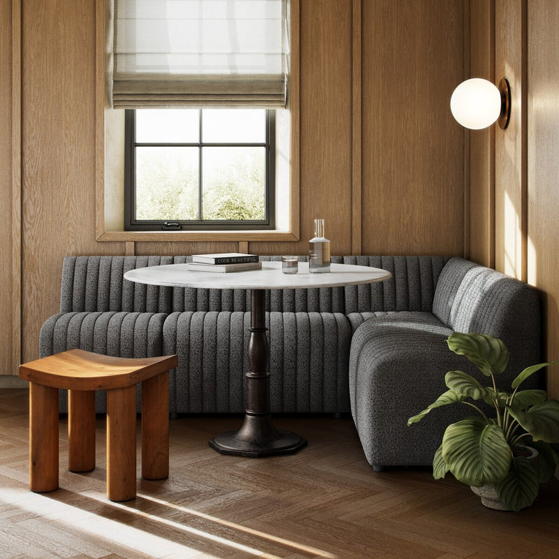 Augustine Dining Banquette, L-Shape - Fiqa Boucle Charcoal