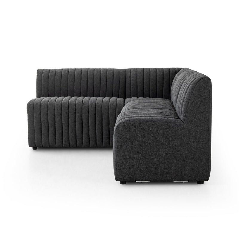 Augustine Dining Banquette, L-Shape - Fiqa Boucle Charcoal