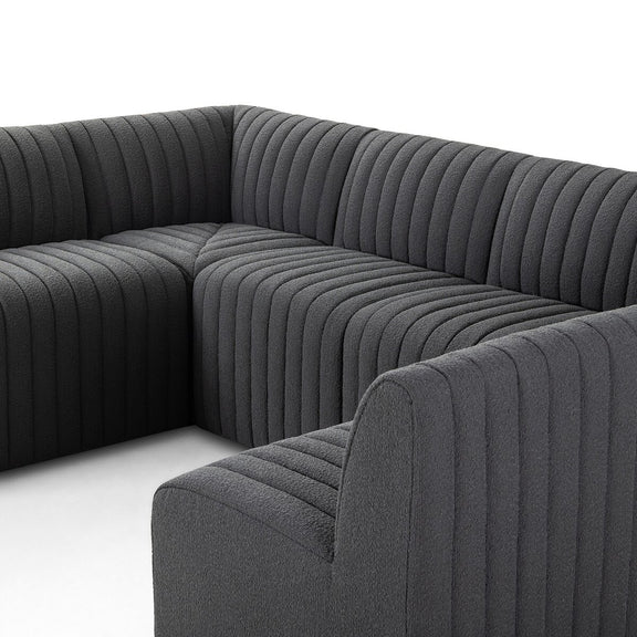 Augustine Dining Banquette, U Shape - Fiqa Boucle Charcoal