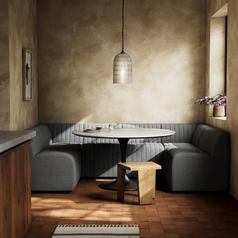 Augustine Dining Banquette, U Shape - Fiqa Boucle Charcoal