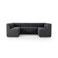 Augustine Dining Banquette, U Shape - Fiqa Boucle Charcoal