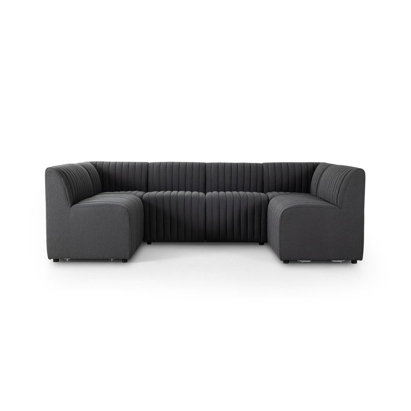 Augustine Dining Banquette, U Shape - Fiqa Boucle Charcoal