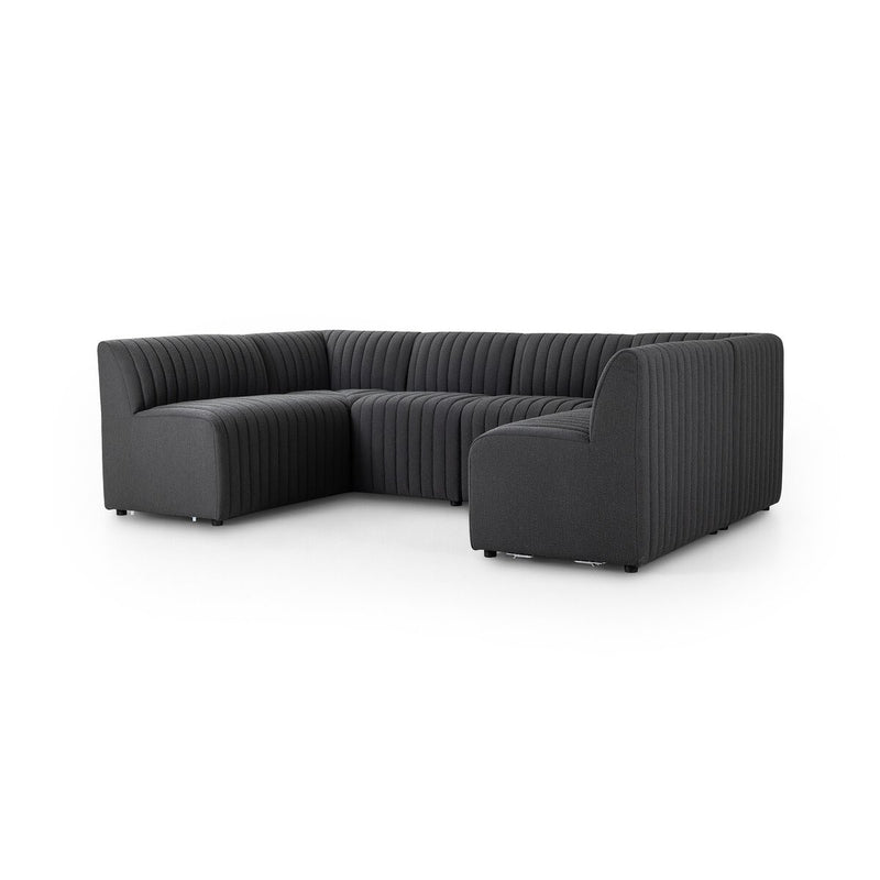 Augustine Dining Banquette, U Shape - Fiqa Boucle Charcoal