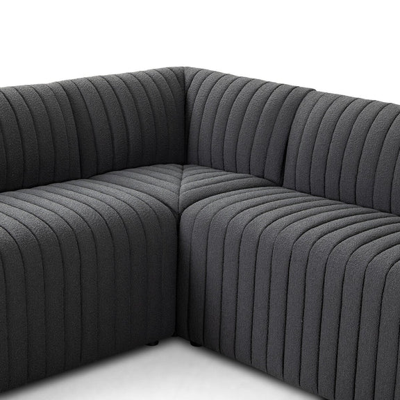 Augustine Dining Banquette, L-Shape - Fiqa Boucle Charcoal
