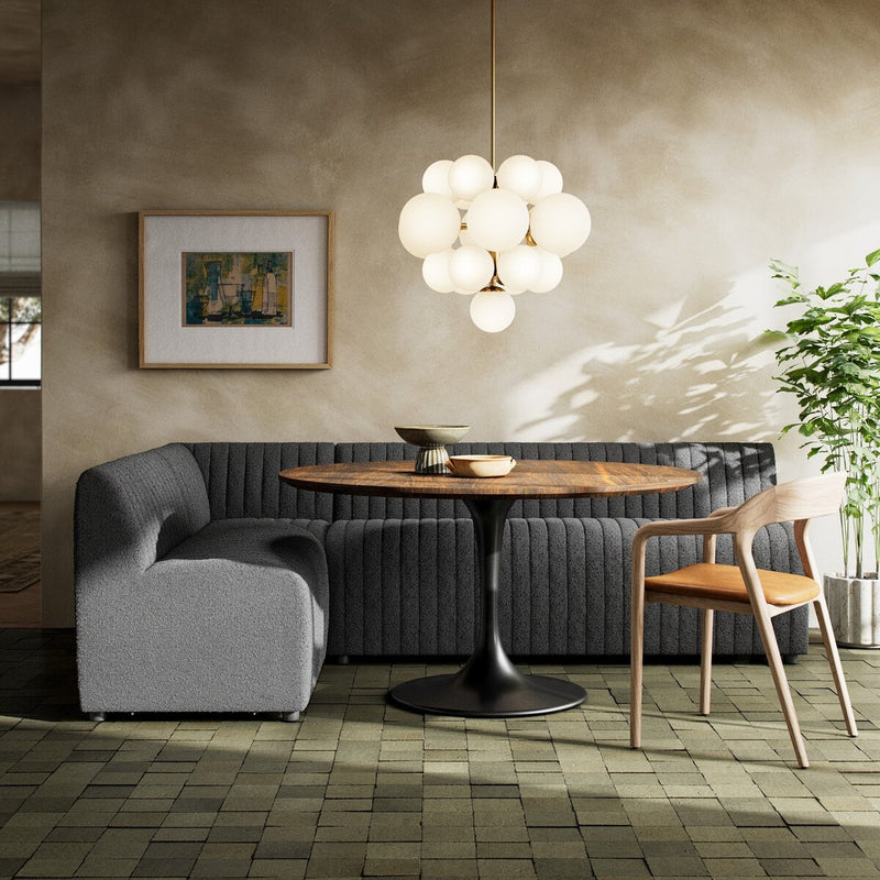 Augustine Dining Banquette, L-Shape - Fiqa Boucle Charcoal