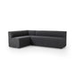 Augustine Dining Banquette, L-Shape - Fiqa Boucle Charcoal