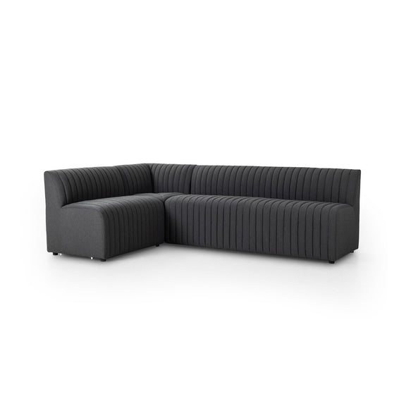 Augustine Dining Banquette, L-Shape - Fiqa Boucle Charcoal