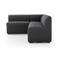 Augustine Dining Banquette, L-Shape - Fiqa Boucle Charcoal