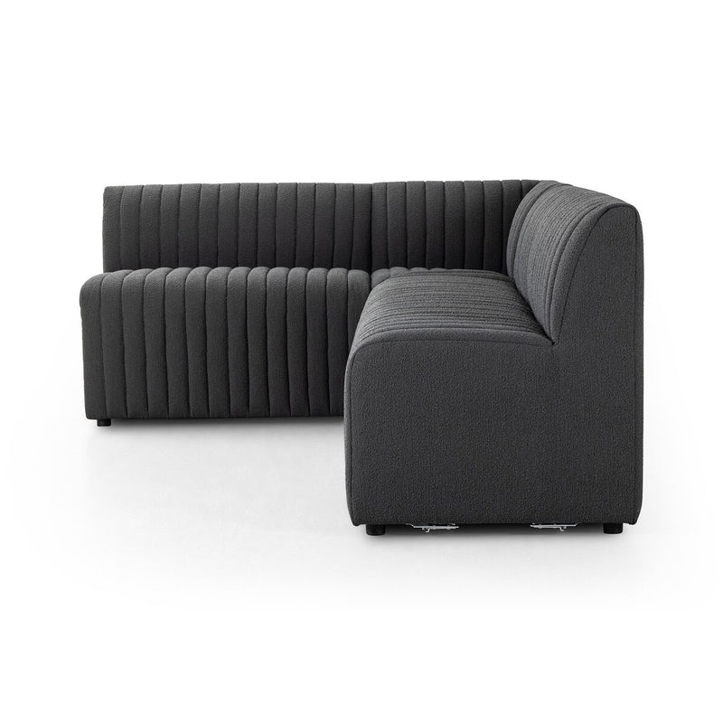 Augustine Dining Banquette, L-Shape - Fiqa Boucle Charcoal
