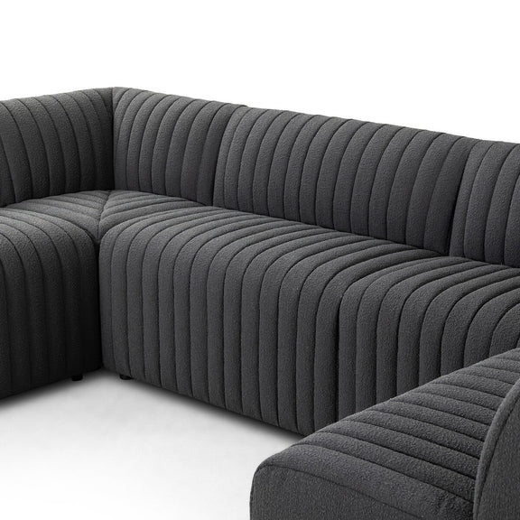 Augustine Dining Banquette, U Shape - Fiqa Boucle Charcoal
