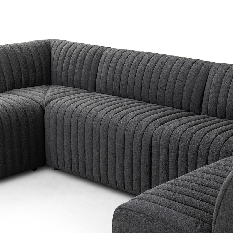 Augustine Dining Banquette, U Shape - Fiqa Boucle Charcoal