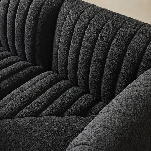 Augustine Dining Banquette, U Shape - Fiqa Boucle Charcoal