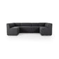 Augustine Dining Banquette, U Shape - Fiqa Boucle Charcoal