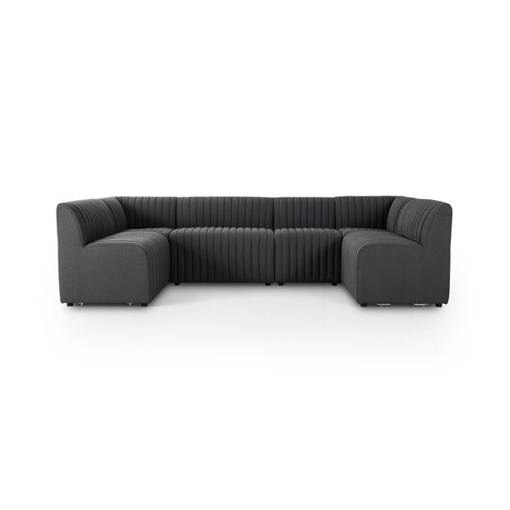 Augustine Dining Banquette, U Shape - Fiqa Boucle Charcoal