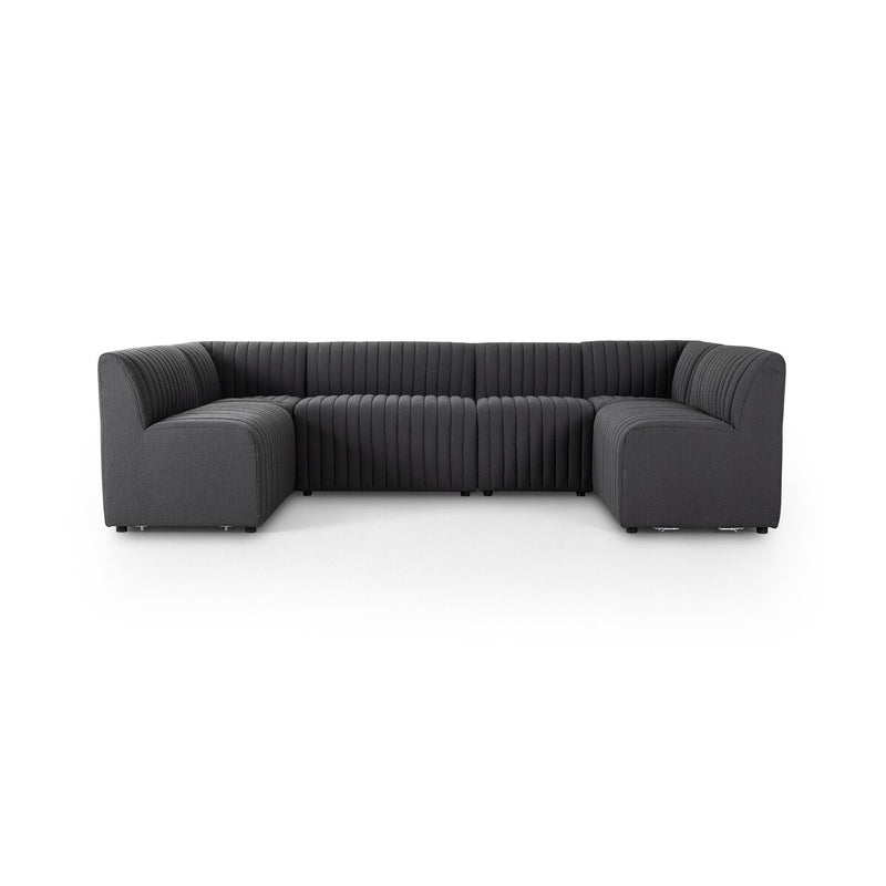 Augustine Dining Banquette, U Shape - Fiqa Boucle Charcoal