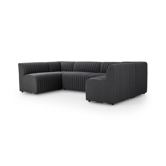 Augustine Dining Banquette, U Shape - Fiqa Boucle Charcoal