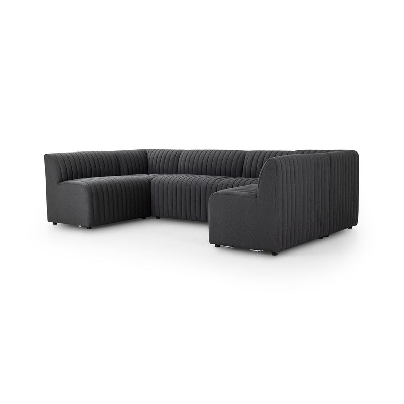 Augustine Dining Banquette, U Shape - Fiqa Boucle Charcoal