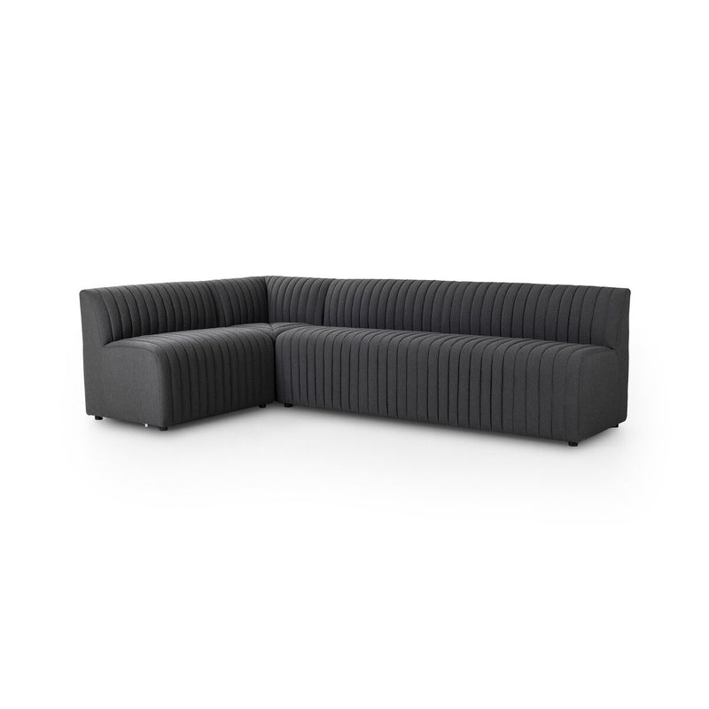 Augustine Dining Banquette, L-Shape - Fiqa Boucle Charcoal