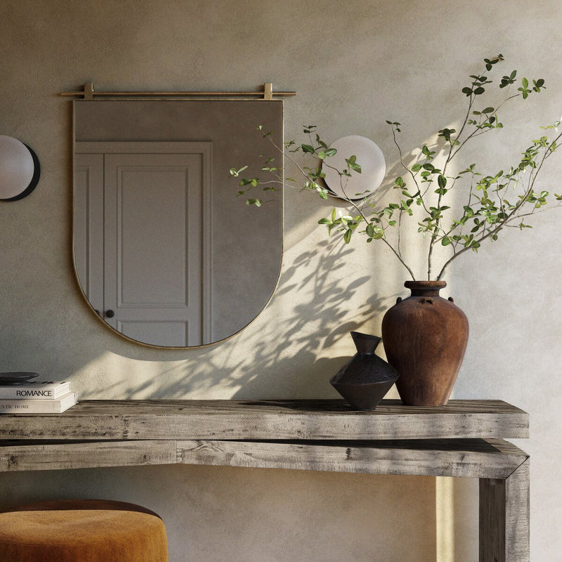 Chico Small Arch Mirror - Antique Brass