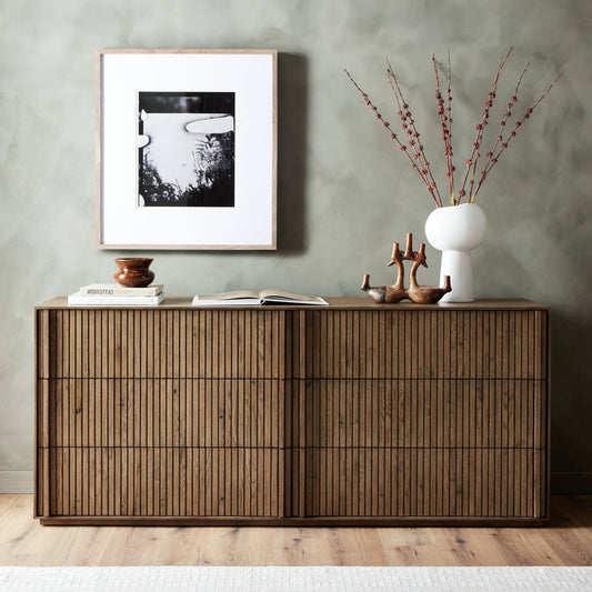 Leo 6 Drawer Dresser - Rustic Grey