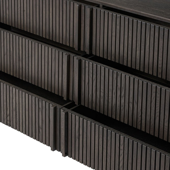 Leo 6 Drawer Dresser - Smoked Black