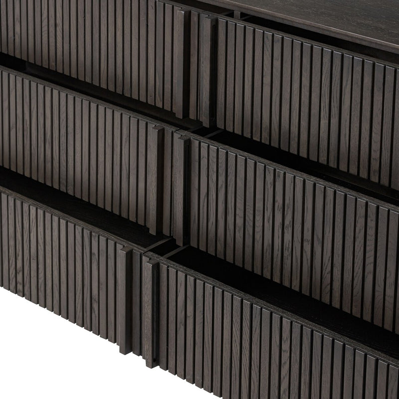 Leo 6 Drawer Dresser - Smoked Black