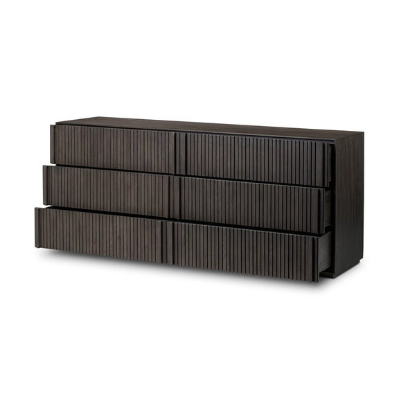 Leo 6 Drawer Dresser - Smoked Black