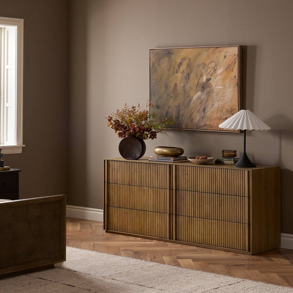 Leo 6 Drawer Dresser - Rustic Light Natural Oak