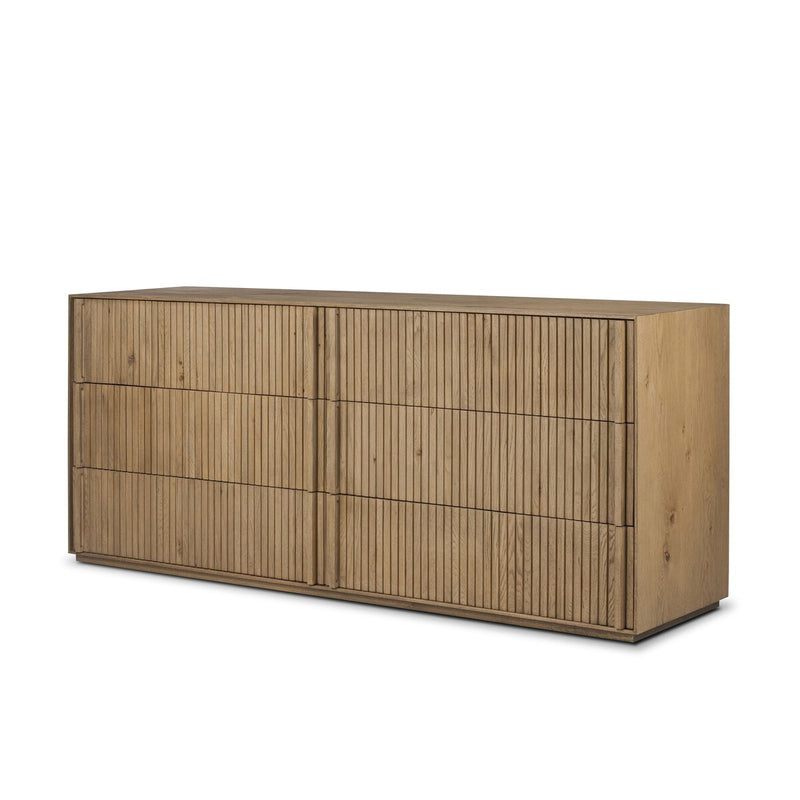 Leo 6 Drawer Dresser - Rustic Light Natural Oak