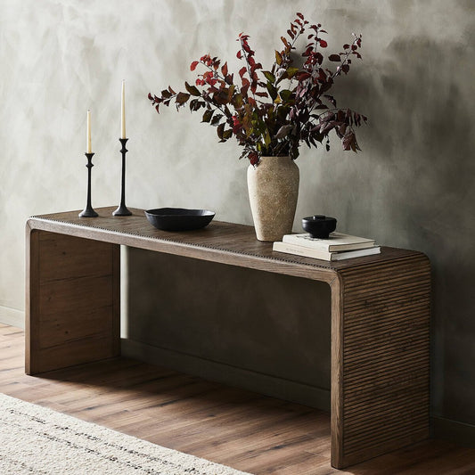 Leo Console Table - Rustic Grey