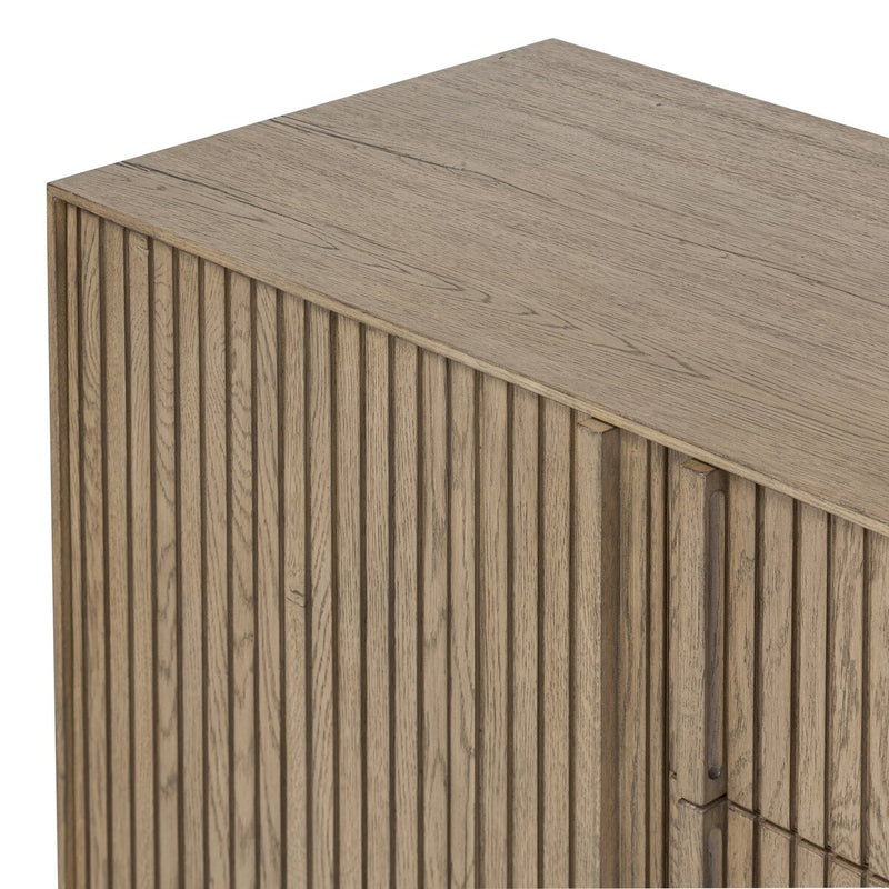 Leo Media Console - Rustic Grey