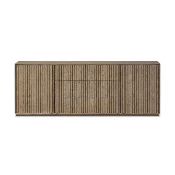 Leo Media Console - Rustic Grey