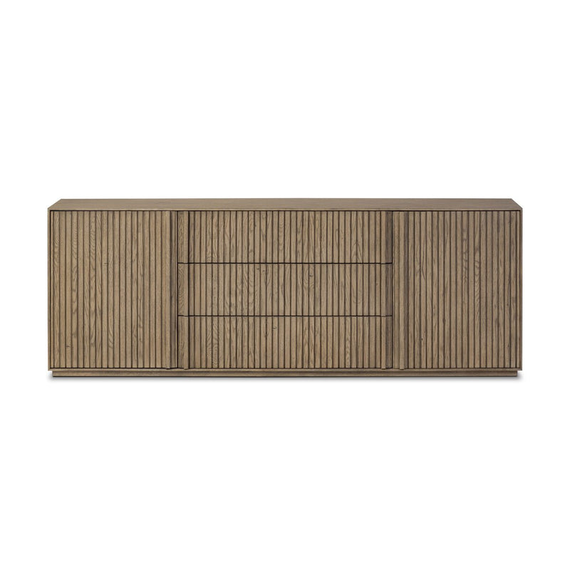 Leo Media Console - Rustic Grey