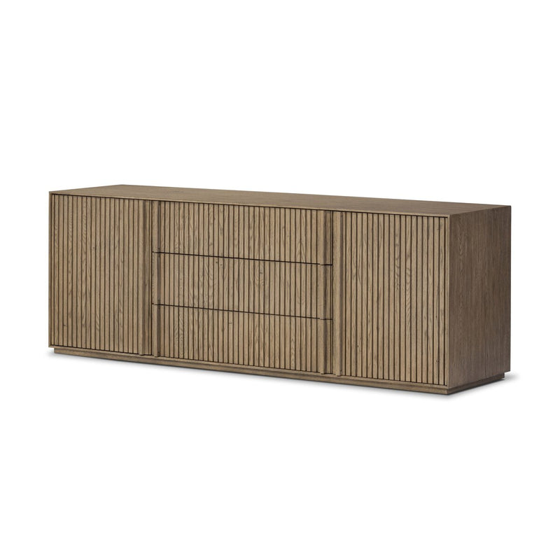 Leo Media Console - Rustic Grey